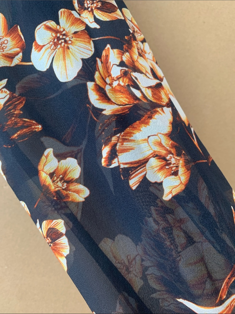 H&M Deep Navy Floral Tie-Waist Long Sleeve Overalls - Picture 9 of 9